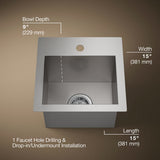 Vault™ 15" top-/undermount bar sink
