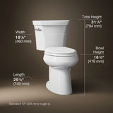 Highline® Two-piece elongated toilet, 1.28 gpf