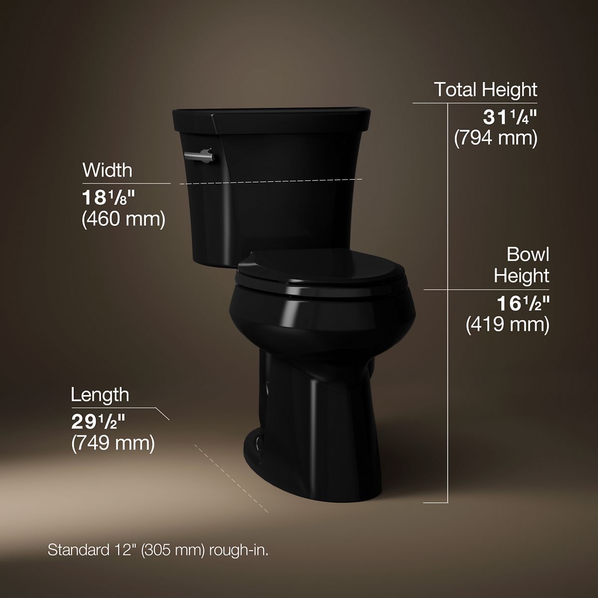 Highline® Two-piece elongated toilet, 1.28 gpf
