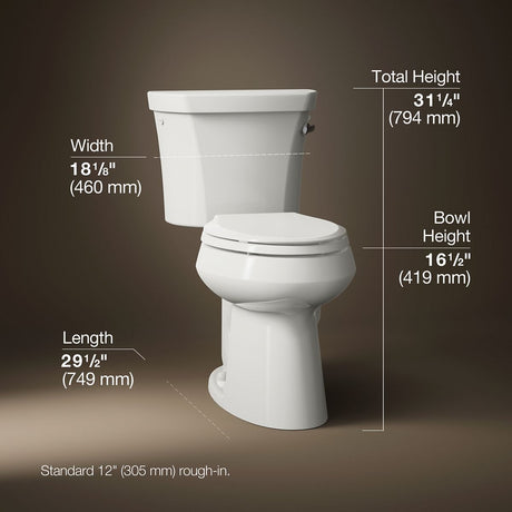 Highline® Two-piece elongated toilet, 1.28 gpf