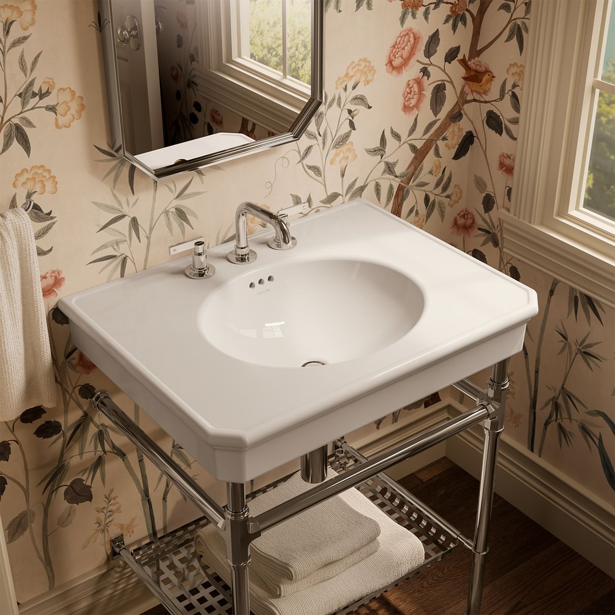 Claude™ by Studio McGee 30" rectangular pedestal/console table bathroom sink