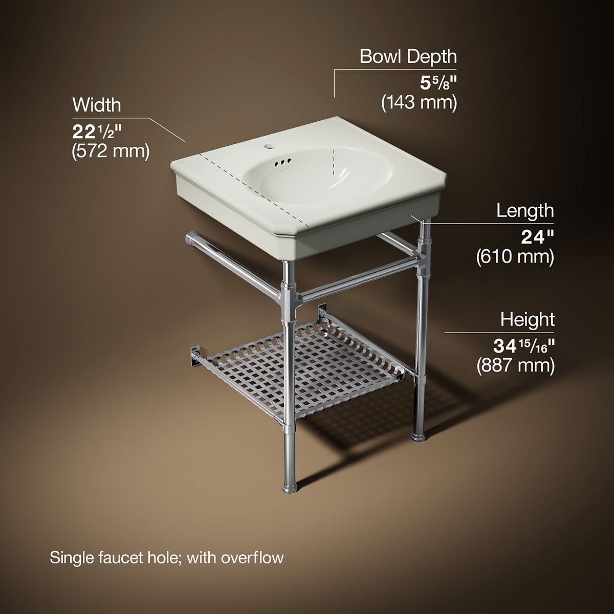 Claude™ by Studio McGee 24" rectangular console table bathroom sink