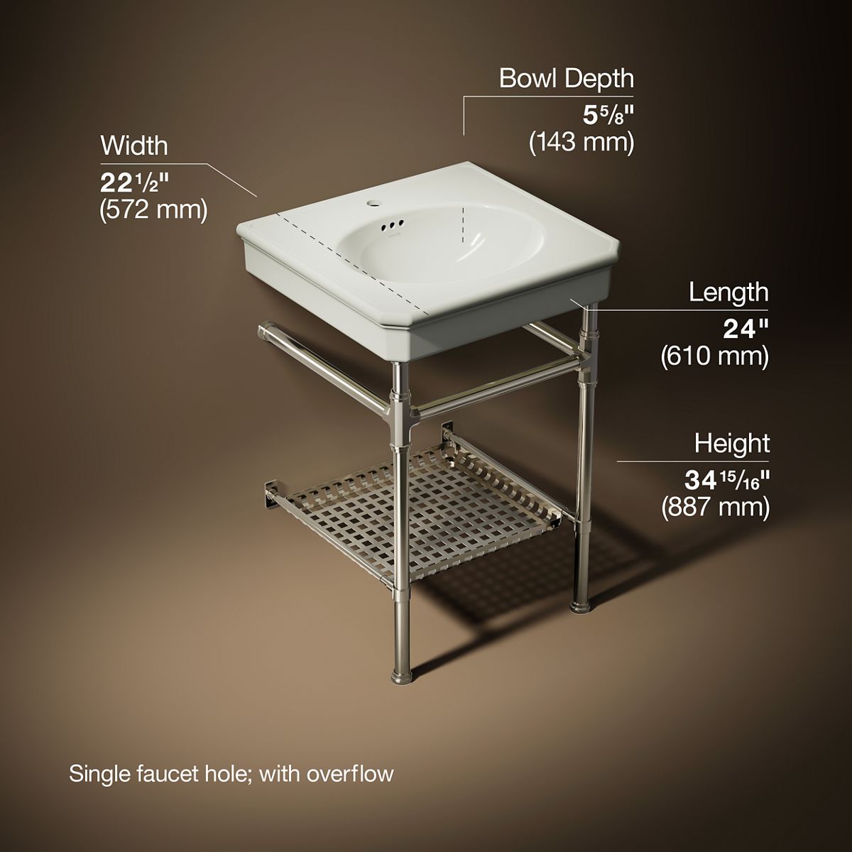 Claude™ by Studio McGee 24" rectangular console table bathroom sink