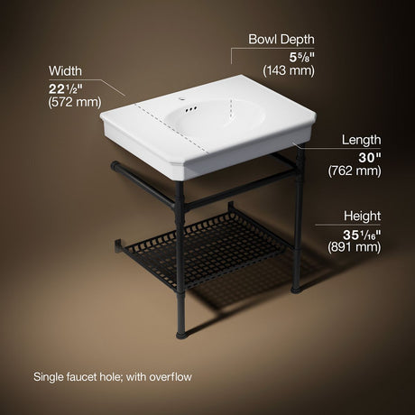 Claude™ by Studio McGee 30" rectangular console table bathroom sink