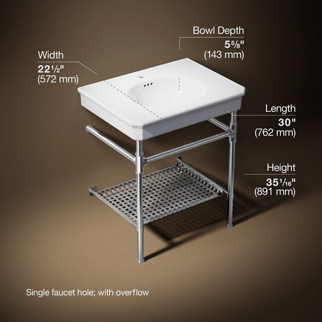 Claude™ by Studio McGee 30" rectangular console table bathroom sink