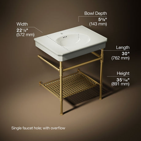 Claude™ by Studio McGee 30" rectangular console table bathroom sink