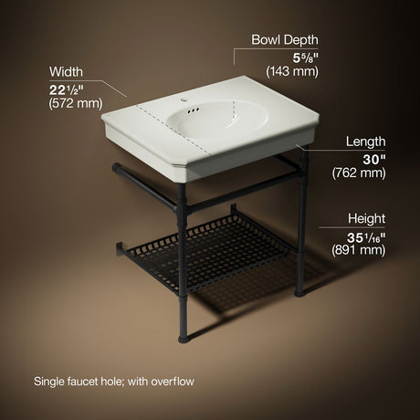 Claude™ by Studio McGee 30" rectangular console table bathroom sink