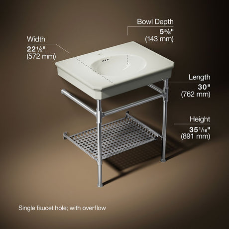 Claude™ by Studio McGee 30" rectangular console table bathroom sink