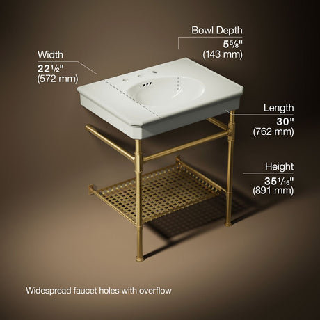 Claude™ by Studio McGee 30" rectangular console table bathroom sink