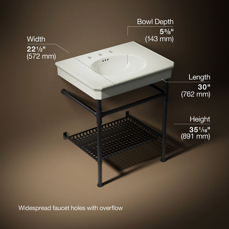Claude™ by Studio McGee 30" rectangular console table bathroom sink