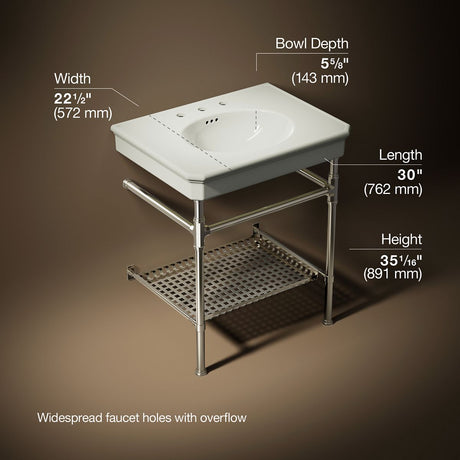 Claude™ by Studio McGee 30" rectangular console table bathroom sink
