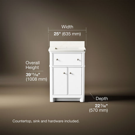 Claude™ by Studio McGee 24" bathroom vanity cabinet with sink and quartz top
