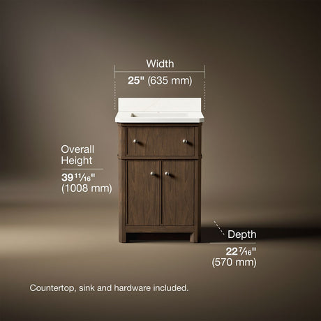 Claude™ by Studio McGee 24" bathroom vanity cabinet with sink and quartz top