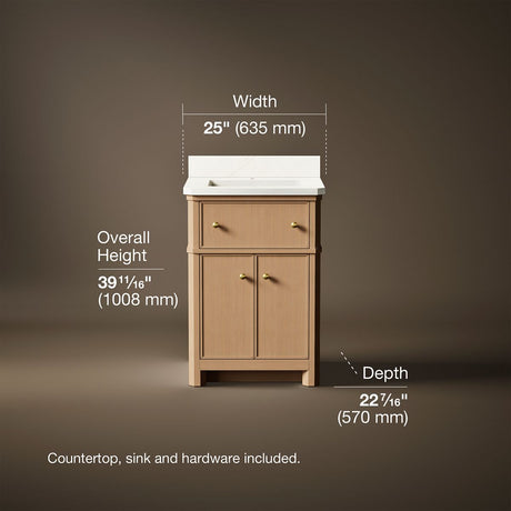 Claude™ by Studio McGee 24" bathroom vanity cabinet with sink and quartz top