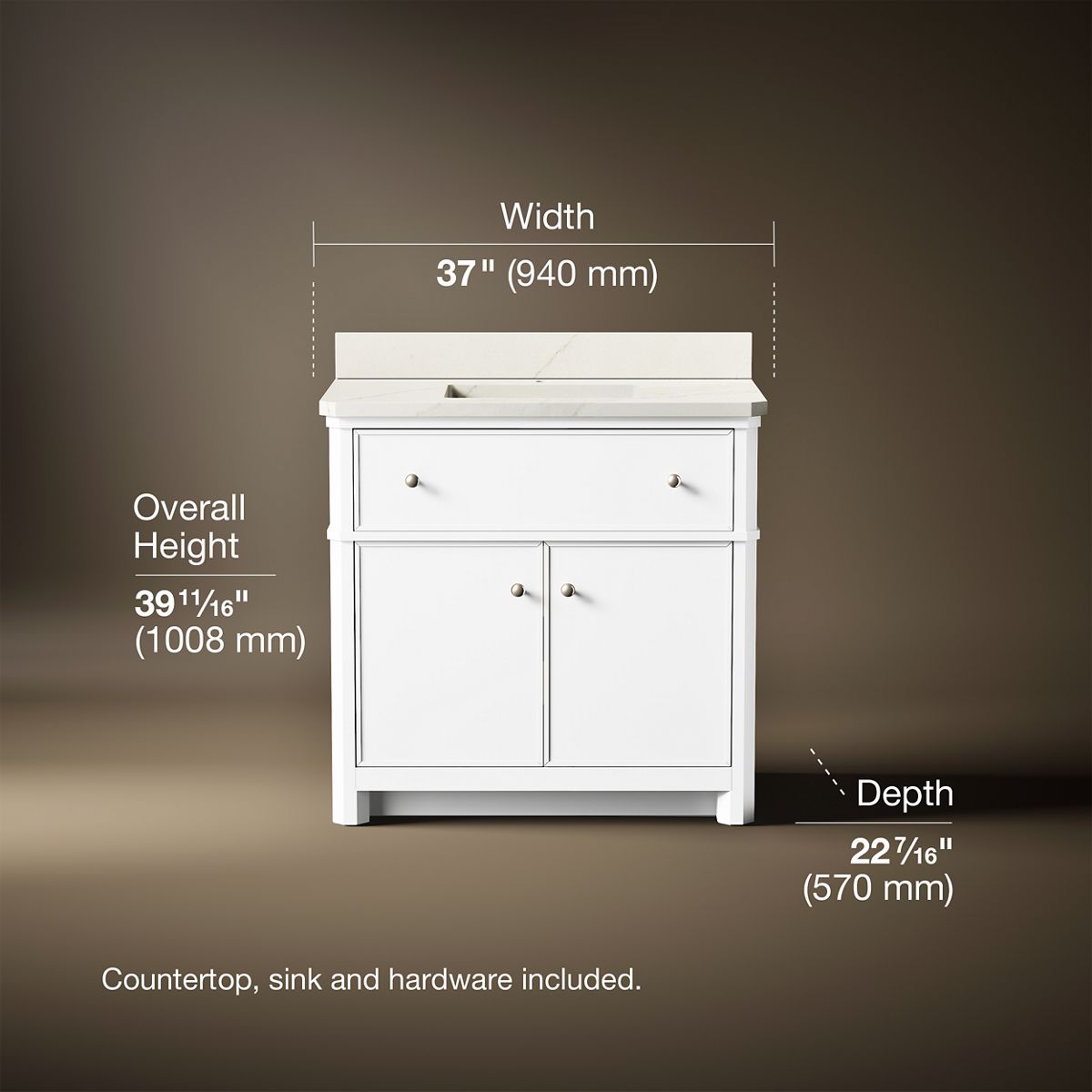Claude™ by Studio McGee 36" bathroom vanity cabinet with sink and quartz top