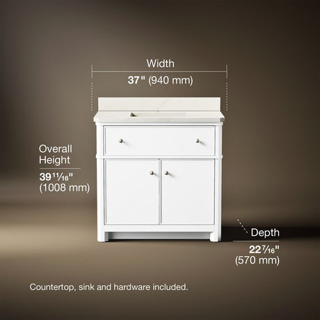 Claude™ by Studio McGee 36" bathroom vanity cabinet with sink and quartz top