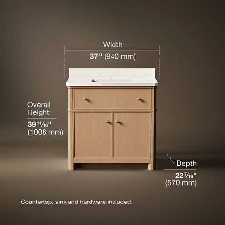 Claude™ by Studio McGee 36" bathroom vanity cabinet with sink and quartz top