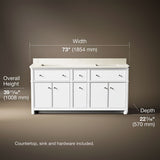 Claude™ by Studio McGee 72" bathroom vanity cabinet with sinks and quartz top