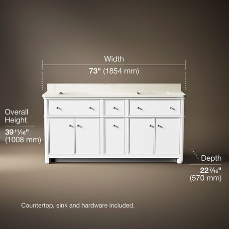 Claude™ by Studio McGee 72" bathroom vanity cabinet with sinks and quartz top