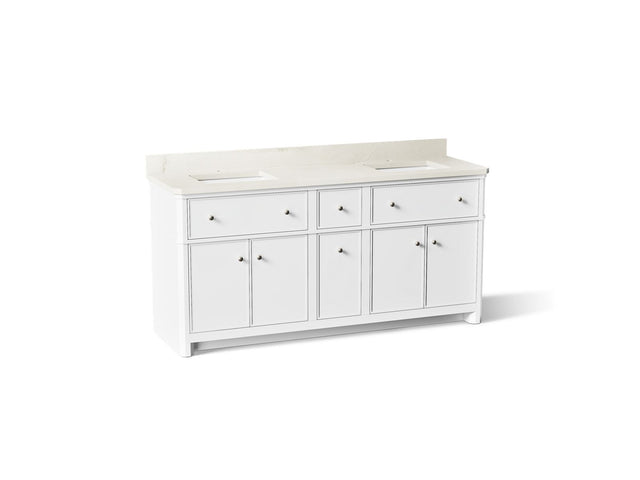 Claude™ by Studio McGee 72" bathroom vanity cabinet with sinks and quartz top
