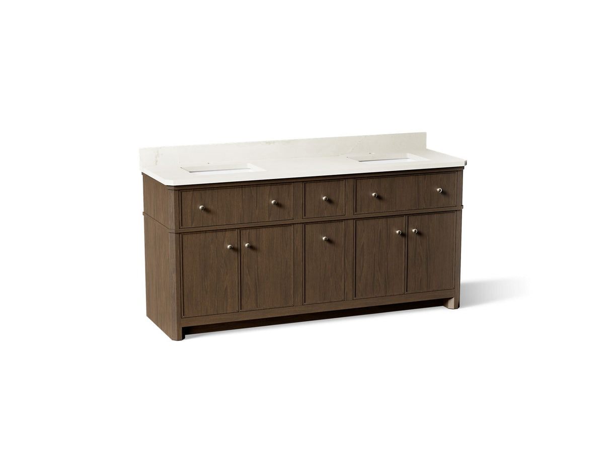 Claude™ by Studio McGee 72" bathroom vanity cabinet with sinks and quartz top