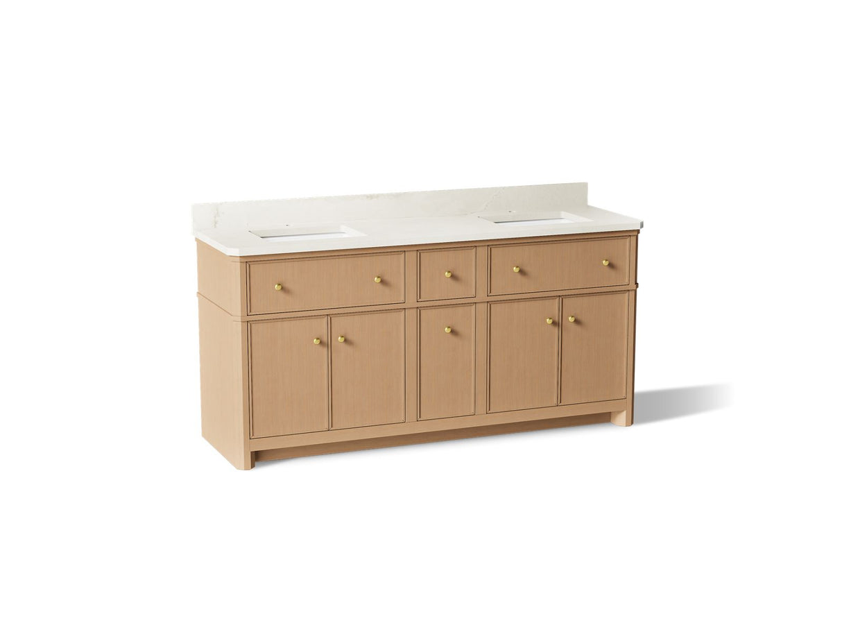 Claude™ by Studio McGee 72" bathroom vanity cabinet with sinks and quartz top
