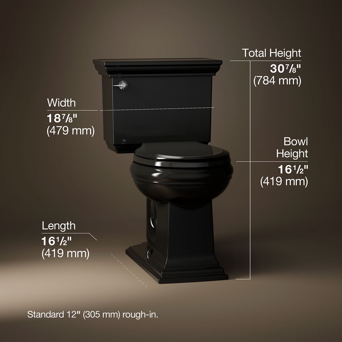Memoirs® Stately Two-piece round-front toilet, 1.28 gpf
