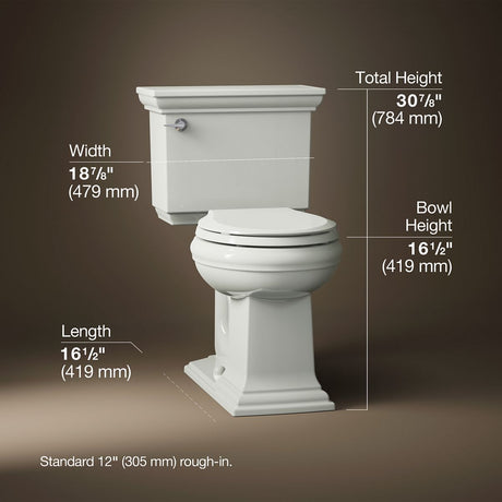Memoirs® Stately Two-piece round-front toilet, 1.28 gpf