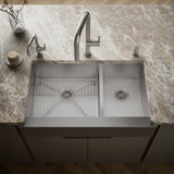 Vault™ Smart Divide® 35-1/2" undermount double-bowl farmhouse kitchen sink
