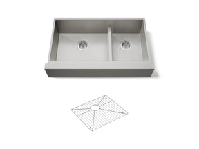 Vault™ Smart Divide® 35-1/2" undermount double-bowl farmhouse kitchen sink