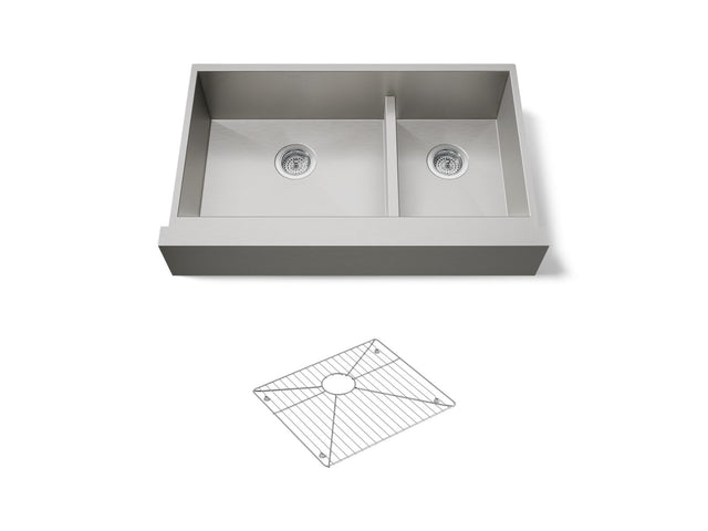 Vault™ Smart Divide® 35-1/2" undermount double-bowl farmhouse kitchen sink