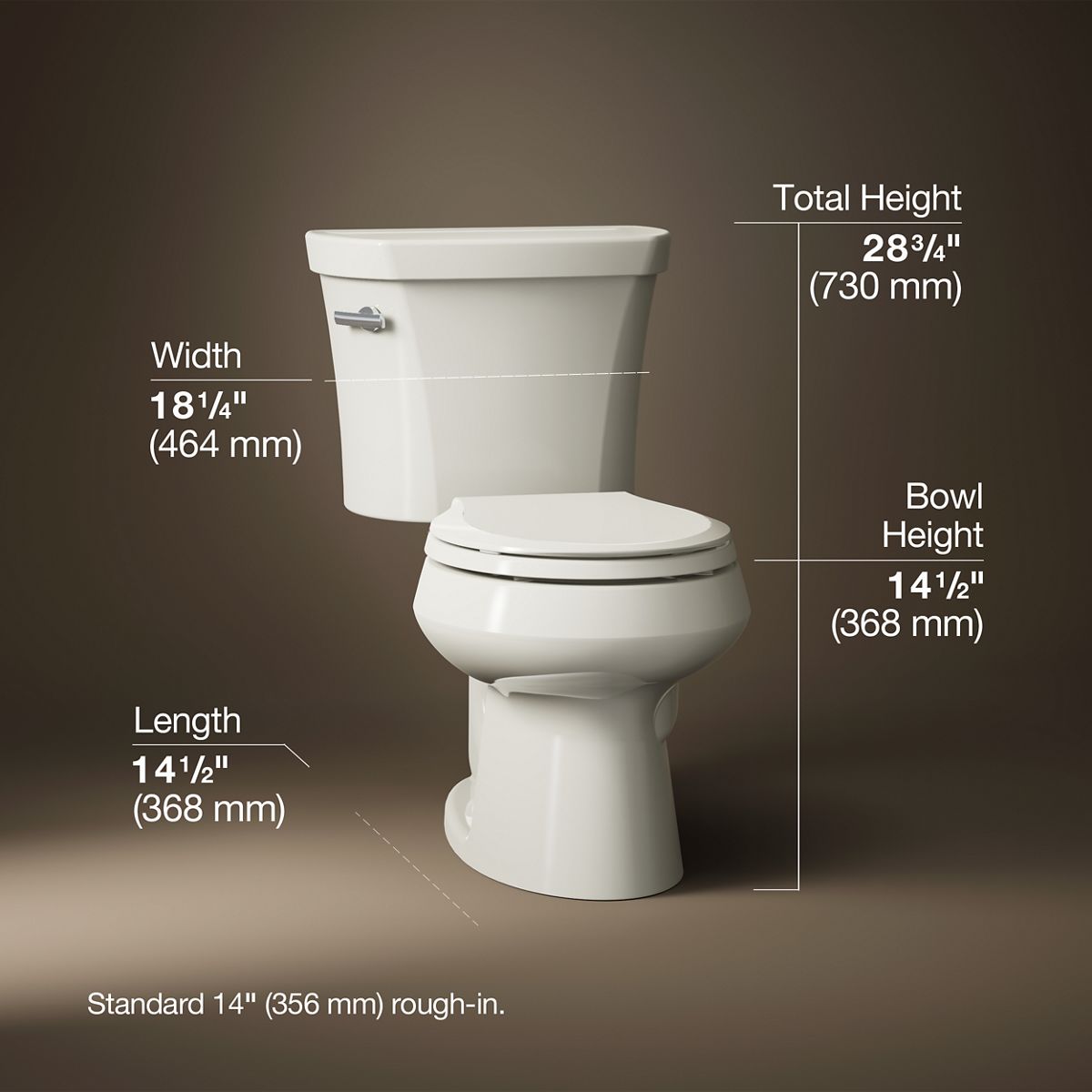 Wellworth® Two-piece round-front toilet, 1.28 gpf