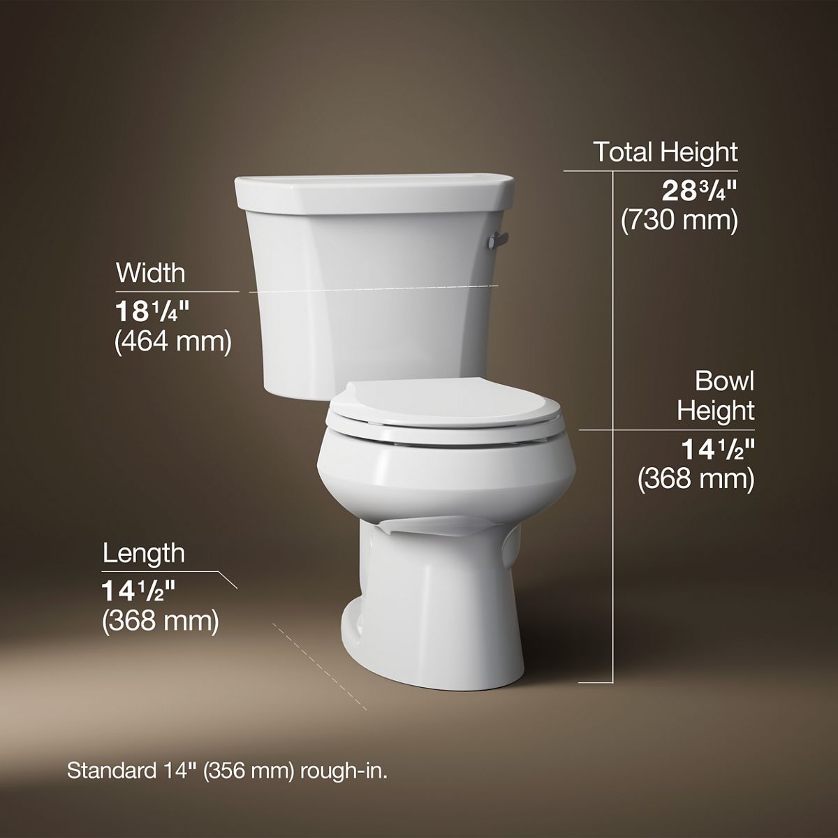 Wellworth® Two-piece round-front toilet, 1.28 gpf