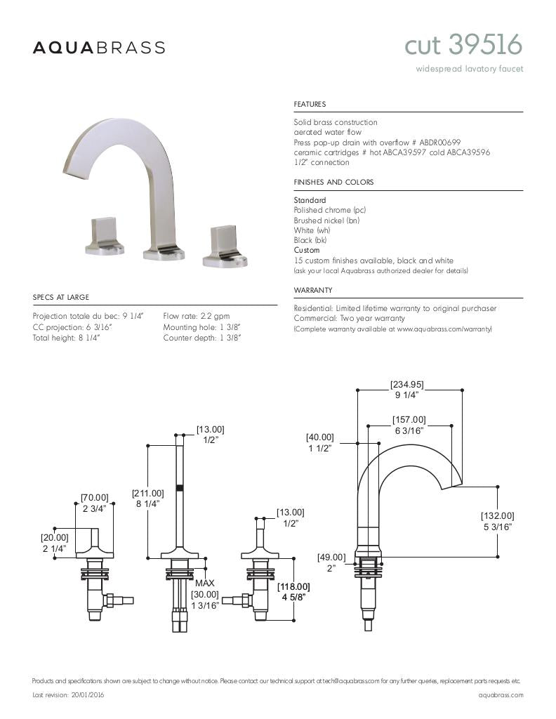 Widespread lavatory faucet