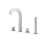 4-piece deckmount tub filler with handshower