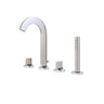 4-piece deckmount tub filler with handshower