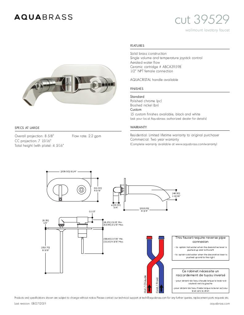 Wallmount lavatory faucet