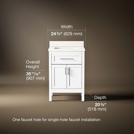 Hadron™ 24" bathroom vanity cabinet with sink and quartz top