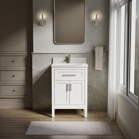 Hadron™ 24" bathroom vanity cabinet with sink and quartz top