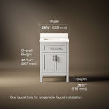 Hadron™ 24" bathroom vanity cabinet with sink and quartz top