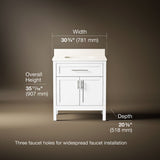 Hadron™ 30" bathroom vanity cabinet with sink and quartz top