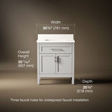 Hadron™ 30" bathroom vanity cabinet with sink and quartz top