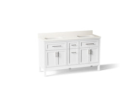 Hadron™ 60" bathroom vanity cabinet with sinks and quartz top