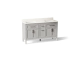 Hadron™ 60" bathroom vanity cabinet with sinks and quartz top