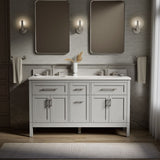 Hadron™ 60" bathroom vanity cabinet with sinks and quartz top
