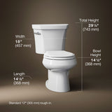 Wellworth® Two-piece round-front toilet, 1.28 gpf