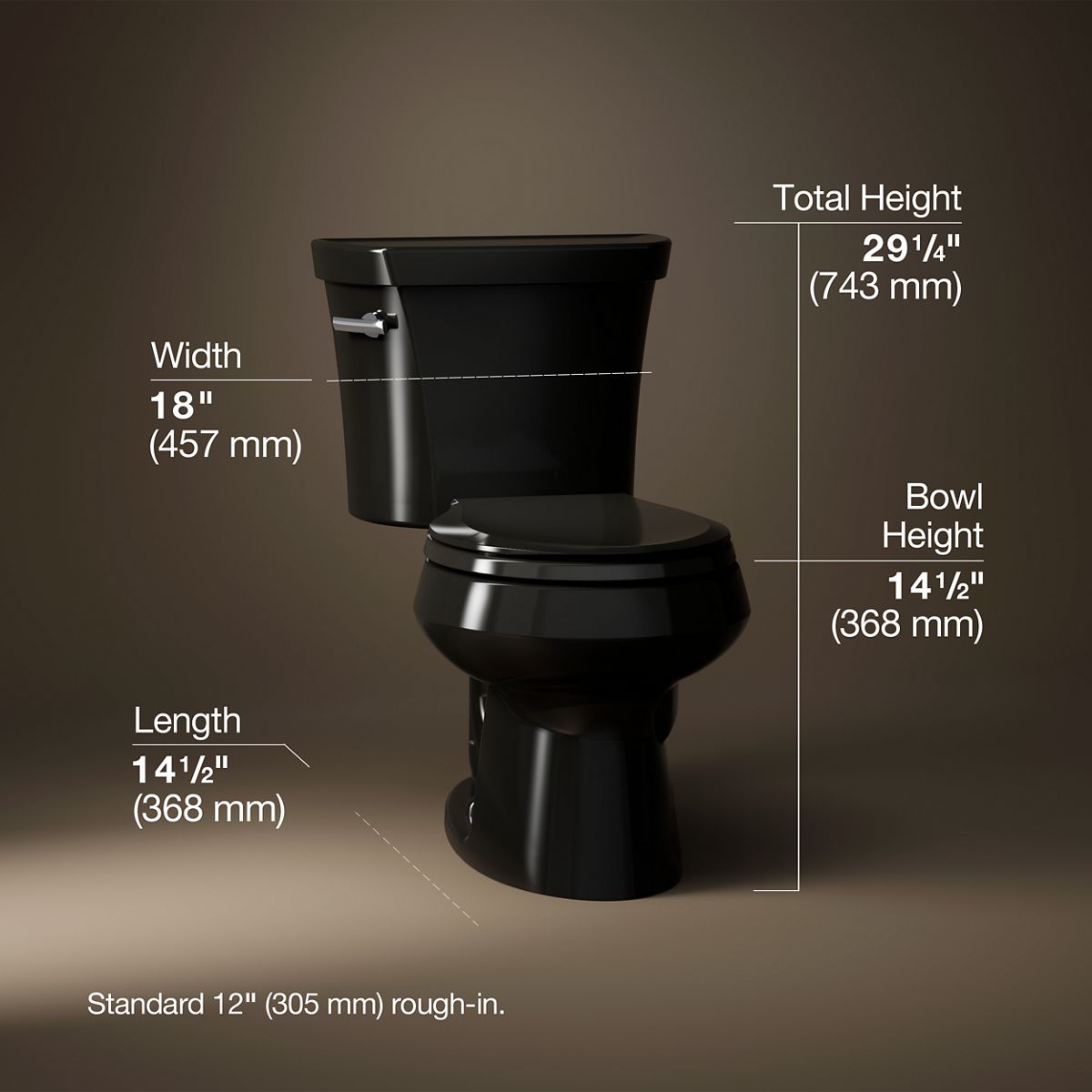 Wellworth® Two-piece round-front toilet, 1.28 gpf