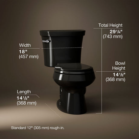 Wellworth® Two-piece round-front toilet, 1.28 gpf