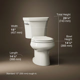 Wellworth® Two-piece round-front toilet, 1.6 gpf