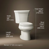 Wellworth® Two-piece round-front toilet, 1.28 gpf